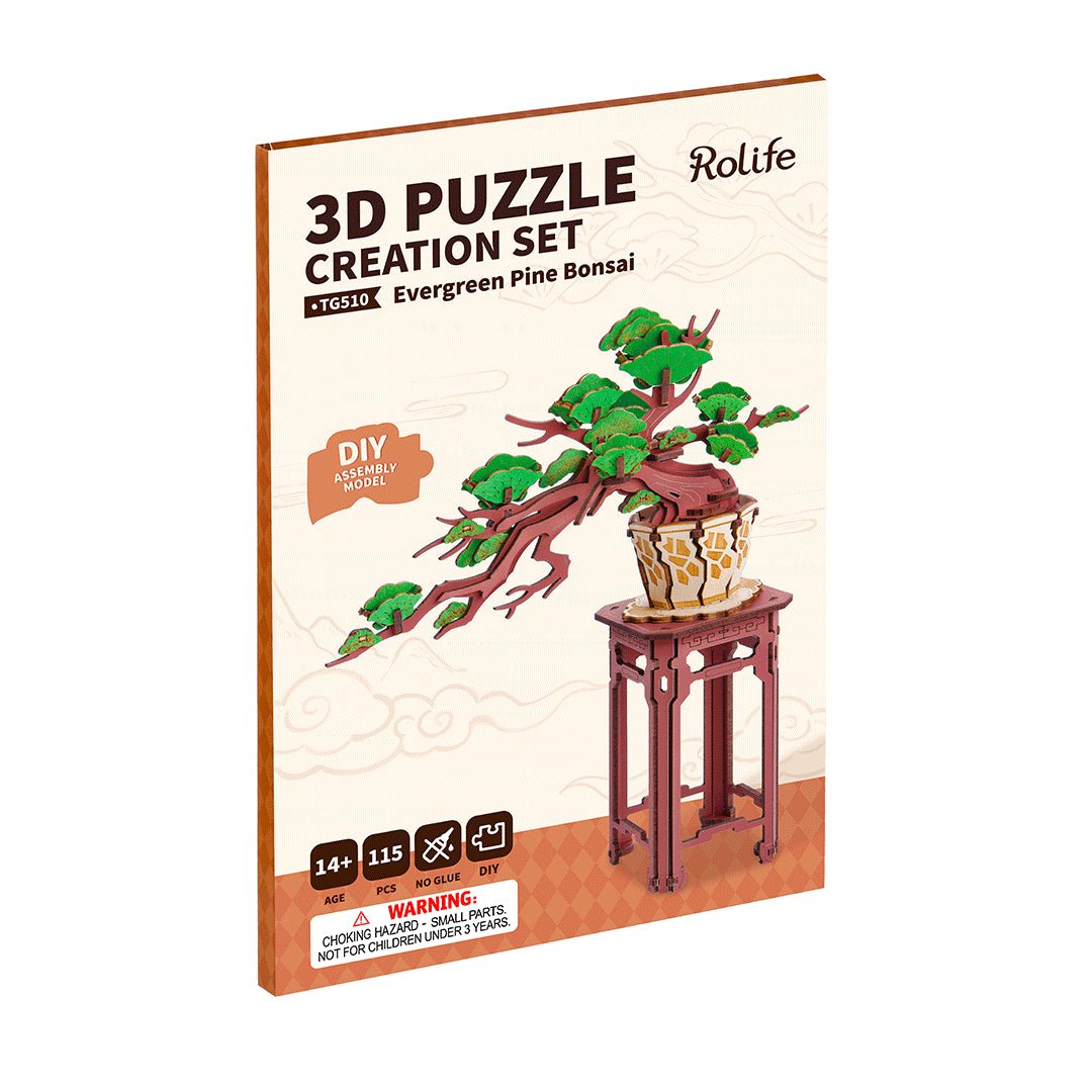 Örökzöld fenyő bonsai - 3D fa puzzle - Makett Kuckó