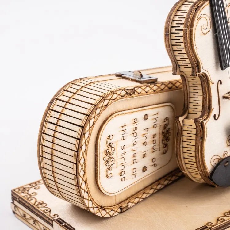 Hegedű - 3D fa puzzle - Makett Kuckó