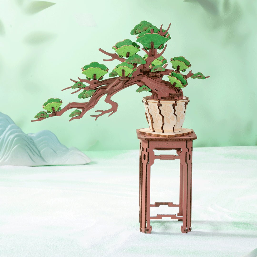 Örökzöld fenyő bonsai - 3D fa puzzle - Makett Kuckó