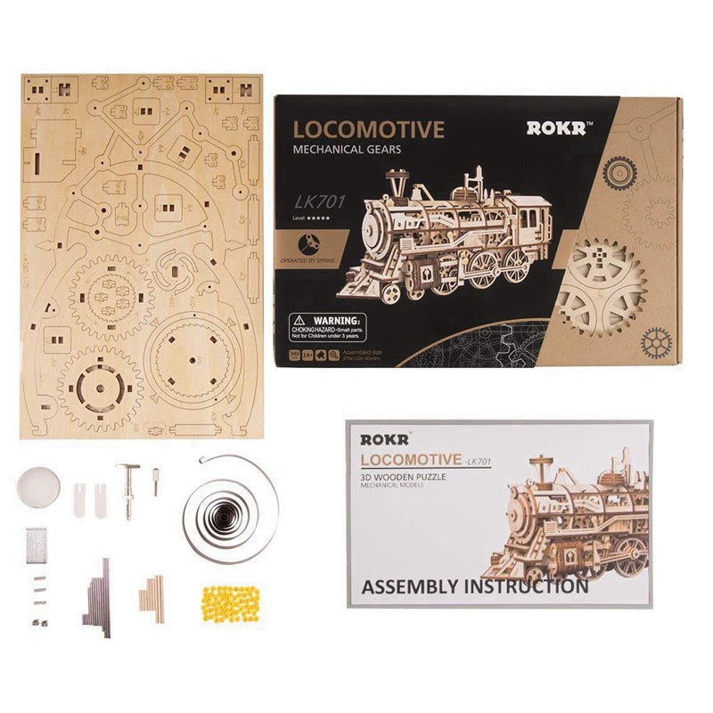 Lokomotív - 3D Fa Puzzle - Makett Kuckó