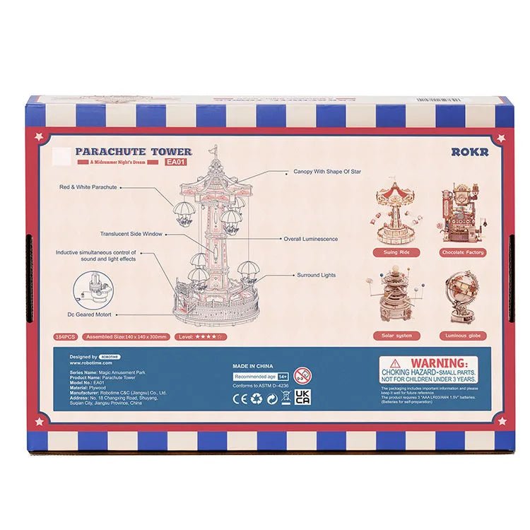 Hőlégballon Torony - 3D Mechanikus Fa Puzzle - Makett Kuckó