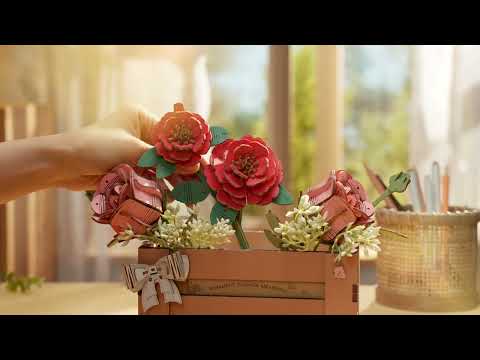 Fa Ládás Virágcsokor - 3D Fa puzzle