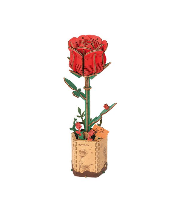 Vörös Rózsa - 3D Fa puzzle - Makett Kuckó