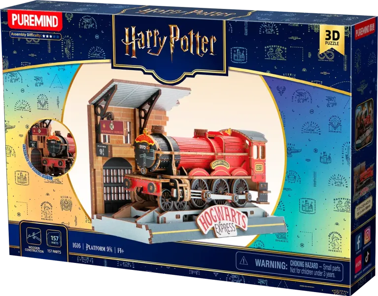 harry-potter-roxfort-expressz-3d-fa-makett Harry Potter Roxfort Expressz gőzmozdony 3D fa makett