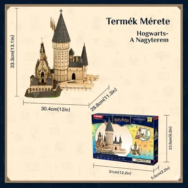 harry-potter-roxfort-nagy-terem Harry Potter Roxfort kastély Nagy Terem 3D fa makett makettkucko