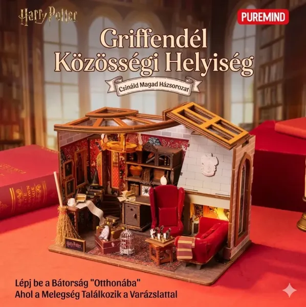 Harry Potter Griffendél klubhelyiség 3D fa makett